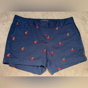 J.Crew women’s size 4 chino shorts, navy blue with cherries